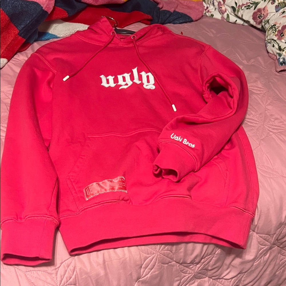 Pink ugly bros hoodie size Small